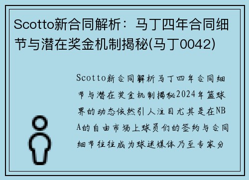 Scotto新合同解析：马丁四年合同细节与潜在奖金机制揭秘(马丁0042)